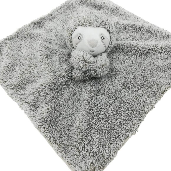 Carters Sloth Gray Brown Lovey Lovie Security Blanket Plush Blankie Furry Fuzzy - Picture 2 of 9